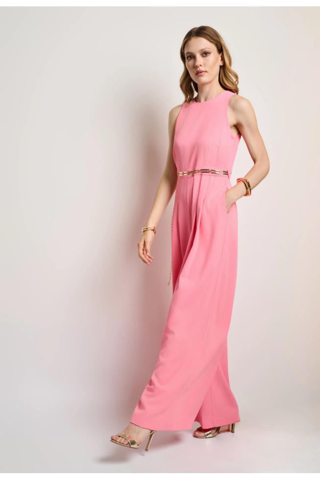 DESIREE ΟΛΟΣΩΜΗ ΦΟΡΜΑ WIDE LEG ΜΕ ΠΙΕΤΕΣ ΚΑΙ ΧΡΥΣΗ ΖΩΝΗ 