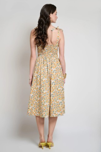DESIREE FLORAL MIDI ΦΟΡΕΜΑ ΜΕ ΔΕΣΙΜΟ ΣΤΟΥΣ ΩΜΟΥΣ