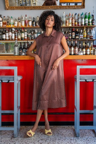 MINUU by SOURLOULOU POLKA DOT SHIRT DRESS